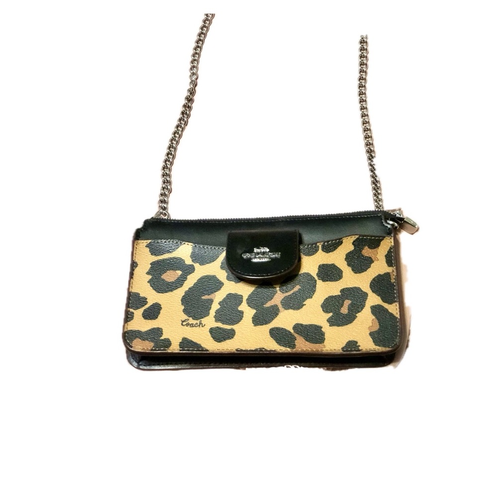 Coach Leopard Print chain handled bag